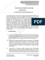 Informe Final de La Comisión de Ética Contra Freddy Díaz