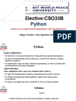 Unit 1 Fundamentals of Python Programming