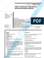 ABNT NBR 7229 - 1993 - Projeto, Construção E Execução de Sistemas de Tanques Sépticos