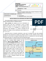 Semana 14 Retas Paralelas Cortadas Por Uma Transversal 9 Ano 2021 PDF