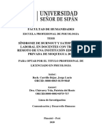 Carrillo Béjar, Jorge Lucio Burnout y Satisfaccion Laboral en Docentes Peru Instrumento MBI