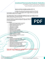 Call For IPSF Co-Ordinator and Sub-Committee Positions 2011-12