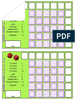 Wurfel Bingo Scoresheet Green