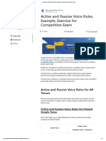 Active and Passive Voice Rules, Example, Exercise For Competitive Exam