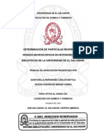 Determinación de Partículas Respirables y Hongos Microscópicos en Interiores de Seis Bibliotecas de La Universidad de El Salvador