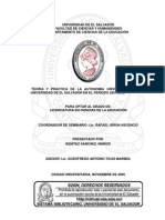 Teoría y Práctica de La Autonomía Universitaria en La Universidad de El Salvador en El Periodo 2001-2005