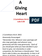 A Giving Heart Sermon