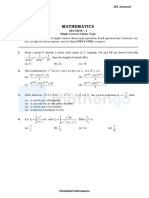 JEE Advanced Rank Enhancer Batch Paper 1 Questions Mathongo