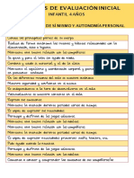 Registros de Evaluación Inicial Infantil 4 Años