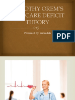 Orems Self Care Deficit Theory