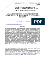 Análisis Del Congestionamiento Vehicular para El Mejoramiento de Vía Principal en Guayaquil-Ecuador