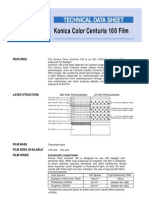 Konica Color Centuria 100 Film: Technical Data Sheet