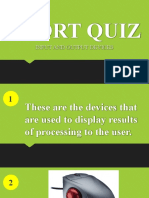 Input and Output Devices Short Quiz