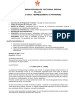 Proceso de Gestión de Formación Profesional Integral Taller 4 Planeacion de Tareas Y Establecimiento de Prioridades