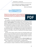 Unidad 1. Eberhardt. Teorías y Perspectivas Sociológicas. Las Matrices Fundamentales Del Pensamiento Sociológico Marx, Durkheim, Weber