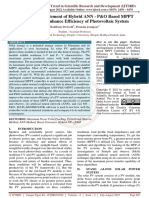 Analysis and Implement of Hybrid ANN PandO Based MPPT Controller To Enhance Efficiency of Photovoltaic System