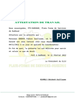 Attestation Et Certificat de Travail