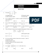 Matrices Mock Test