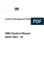 MBA Student Manual Batch 2021 23