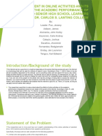 Engagement in Online Activities and Its Effects To The Academic Performance of Selected Senior High School Learners of Dr. Carlos S. Lanting College