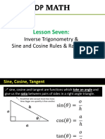 Note of IB DP Math Lesson Seven - Sine and Cosine Rules, Radian and Bearing