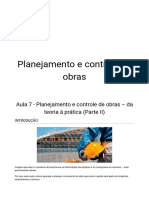 Aula 7 - Planejamento e Controle de Obras - Da Teoria À Prática (Parte II)