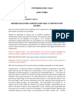 Diferencias Entre Comunicación Oral y Comunicación Escrita