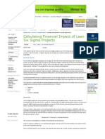 Calculating Financial Impact of Lean Six Sigma Projects