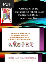 Orientation On The Contextualized School-Based Management (SBM) Assessment Tool