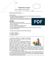 Lesson Plan Test Unit Healthy Life Tests - 92029