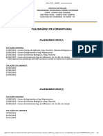 Calendario de Formaturas