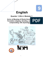 English9 - q1 - Mod1 - Arrive at Meaning of Words Through Word Formation Clipping Blending Acronymy Compounding Folk Etymology Etc. - v3