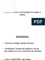 Sustancialismo y Homología de Sujeto y Objeto