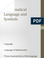 Mathematical Language and Symbols