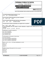 Chennai Public School: CH 3 Coordinate Geometry Multiple Assessment