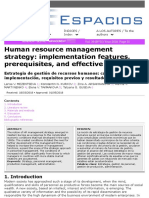 Human Resource Management Strategy: Implementation Features, Prerequisites, and Effective Results