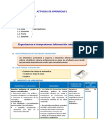 D1 A1 SESION Organizamos e Interpretamos Información Sobre Nuestros Roles