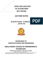 Design and Analysis of Algorithms