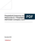 Peoplesoft Enterprise Human Resources 9.1 Peoplebook: Administer Company Cars