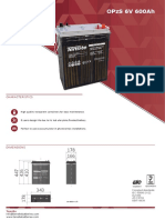 Datasheet Tensite Batteries Opzs 6v 600ah