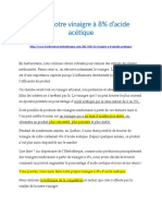 Faites Votre Vinaigre À 8% D'acide Acétique