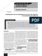 Nic 19 Participacion de Los Trabajadores Al Cierre Del Ejercicio Con La Aplicacion de La Nic 19