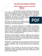 Reglamento General de Deberes Militares: Titulo I Deberes Comunes A Todos Los Militares. Capitulo I Disciplina