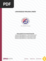 Universidad Peruana Unión: Reglamento de Investigación