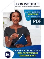 TDR CERTIFICAT D'APTITUDE AUX PROFESSIONS IMMOBILIERES - Vs Apprenant