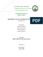 T MEET324LA - Experiment - No.6 - Measurement of Velocity and Pressure With Manometer - Group5 - MEE31