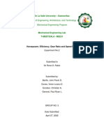 T MEET324LA - Experiment - No.2 - Determination of Horsepower Efficiency Gear Ratio and Speed - Group5 - MEE31