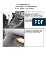 Installation Manual TWM Performance Short Throw Shifter 2001 and Up Hyundai Accent