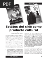 Estatus Del Cine Como Producto Cultural