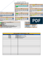 Calendário Escolar Ano Letivo 2022